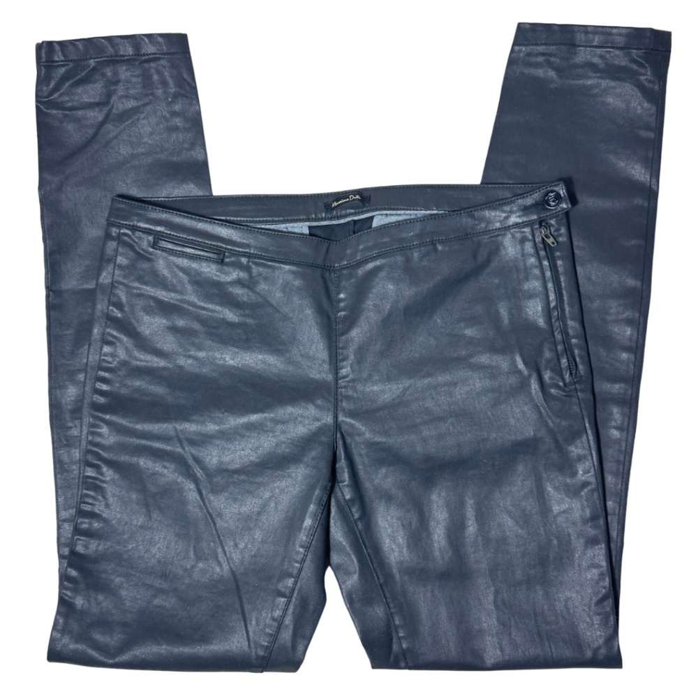 Massimo Dutti Black Coated Skinny Pants EU 38 US 6
